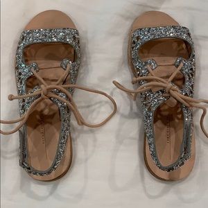 Zara Flat Glitter Sandals